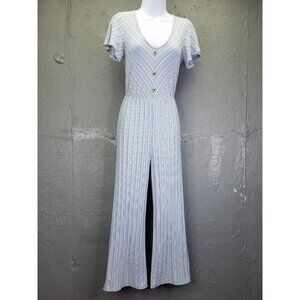 Caution To The Wind Anthropologie Jumpsuit Women's S Open Back Wide Leg Nautical